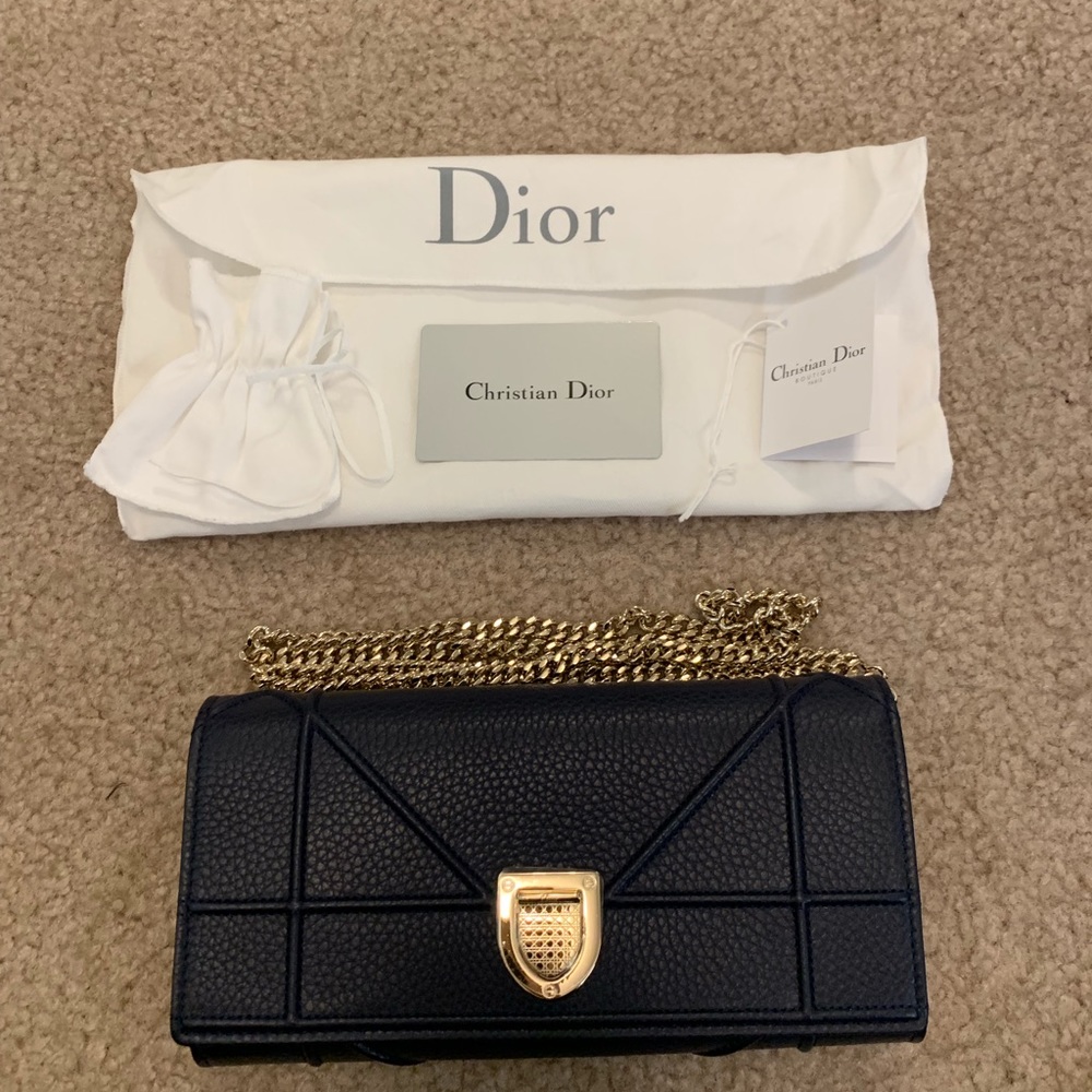 Dior Leather Wallet On Chain